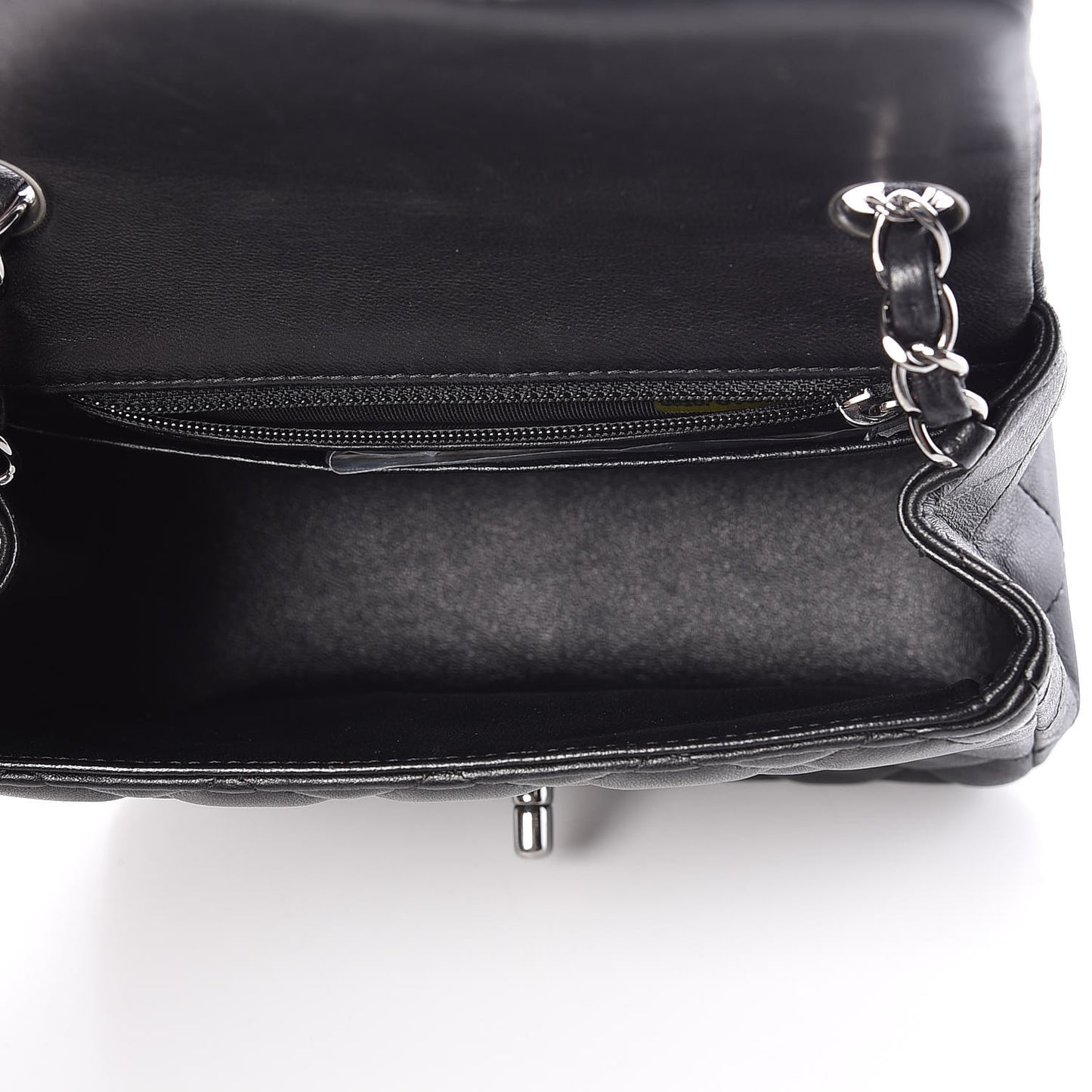 Lambskin Quilted Mini Square Flap Black