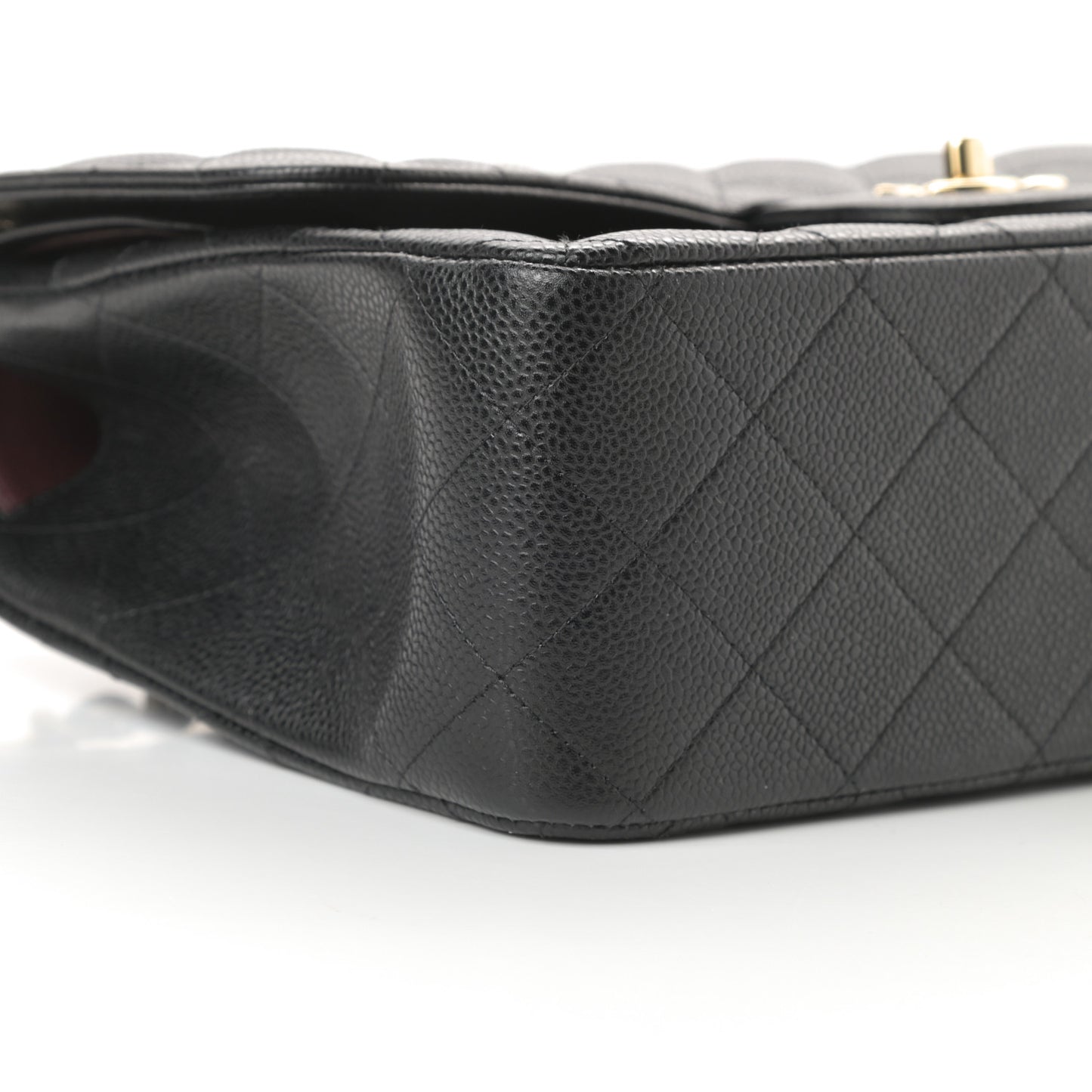 Caviar Quilted Jumbo Double Flap Black