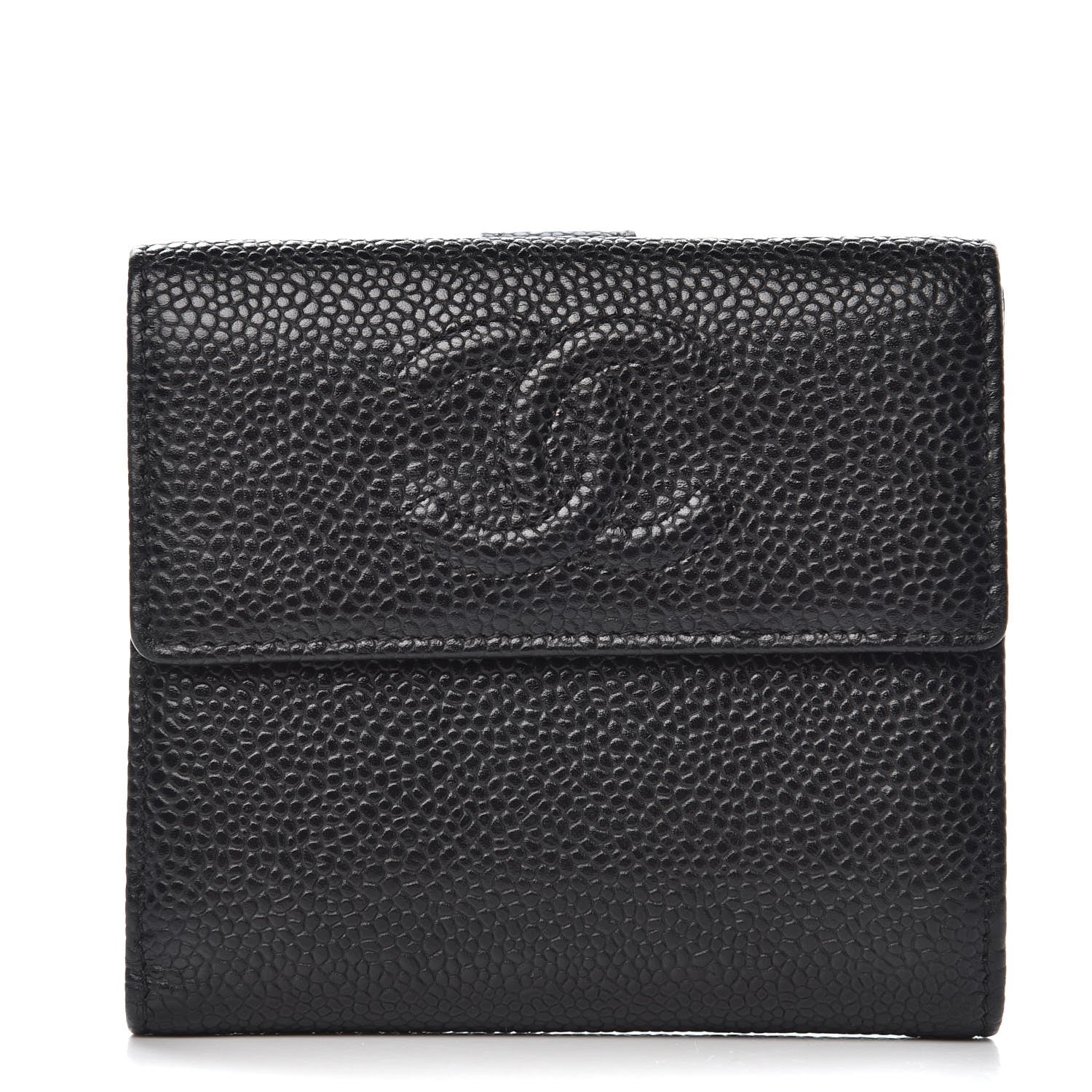 Chanel Caviar Timeless CC Compact French Wallet Black 1 of 8