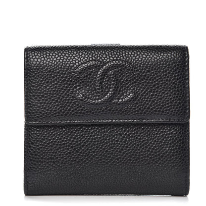 Chanel Caviar Timeless CC Compact French Wallet Black 1 of 8