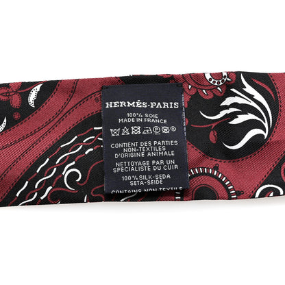 Hermes Silk Festival Des Amazones Bandana Fringed Twilly Rouge H 4 of 4