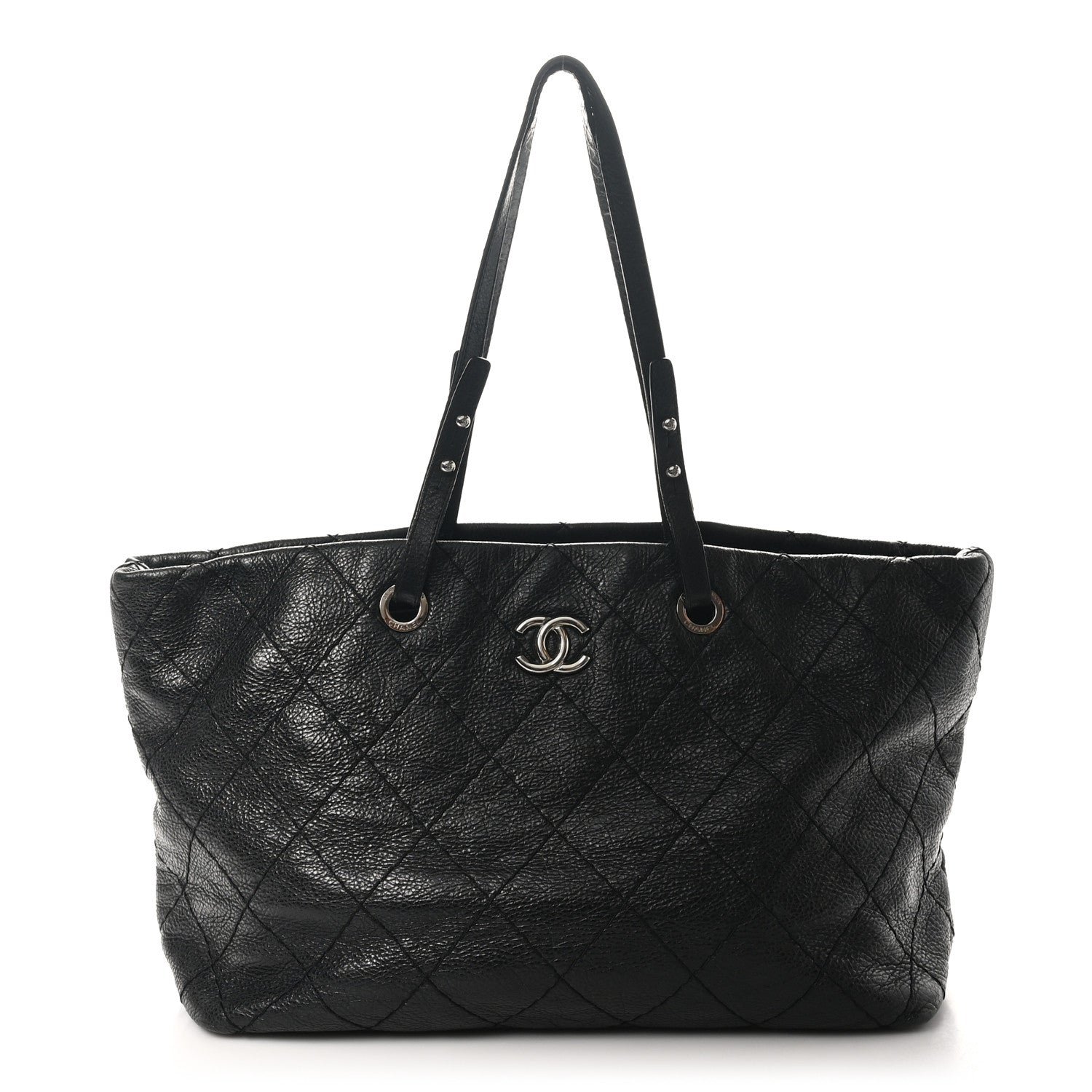 Chanel Glazed Calfskin Large On The Road Tote Black 1 of 10