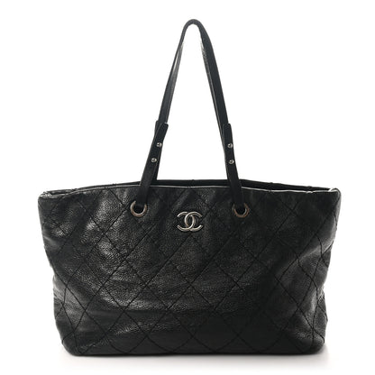 Chanel Glazed Calfskin Large On The Road Tote Black 1 of 10