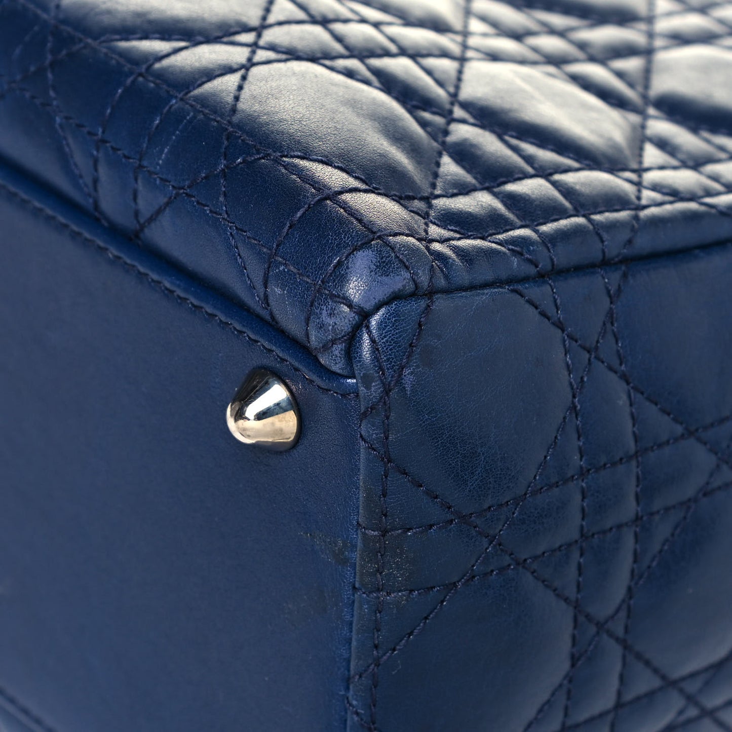 Lambskin Cannage Large Lady Dior Blue