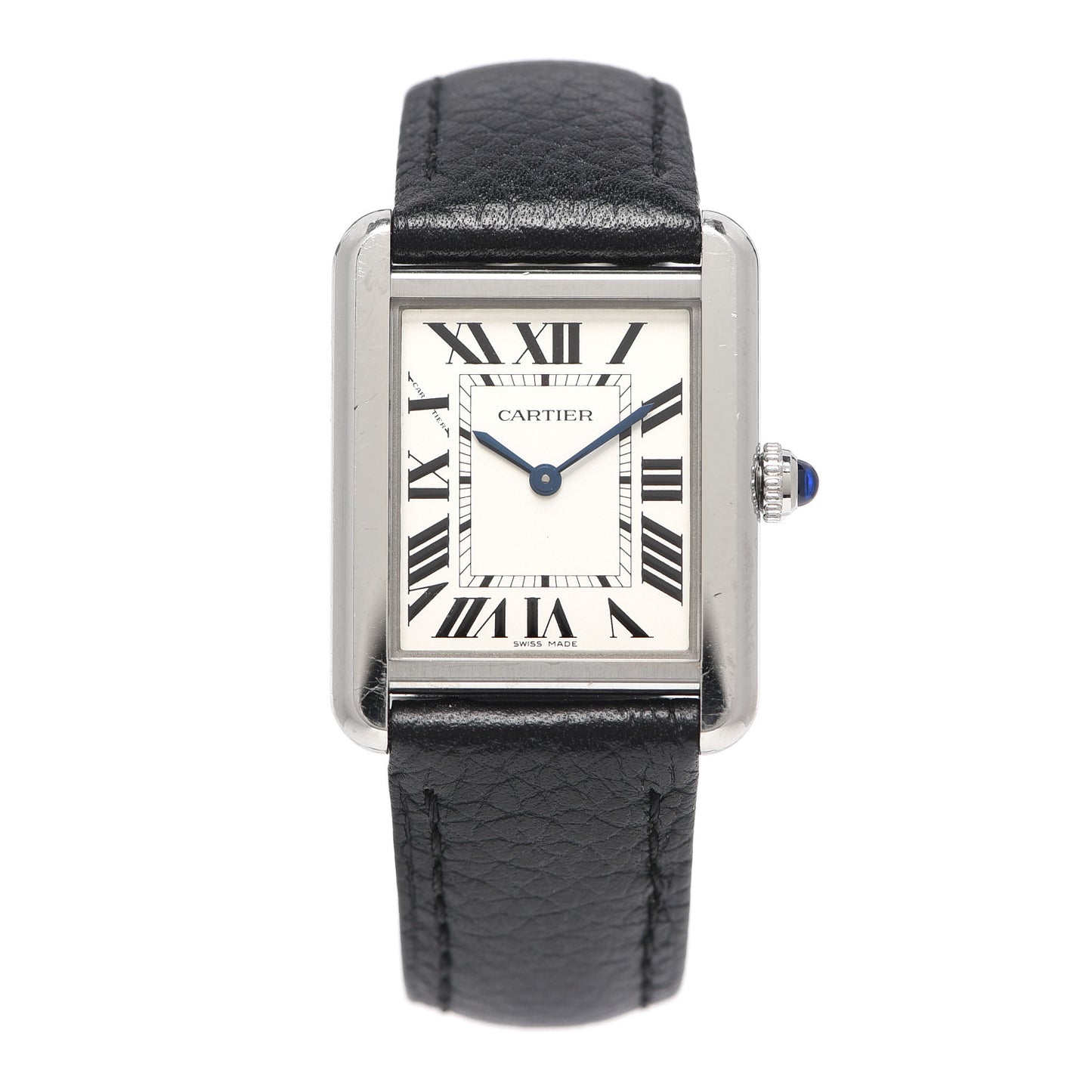 Stainless Steel Calfskin 24mm Tank Solo Quartz Watch