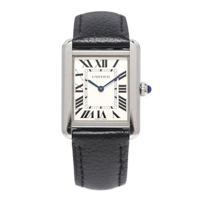Cartier Stainless Steel Calfskin 24mm Tank Solo Quartz Watch 1 of 5
