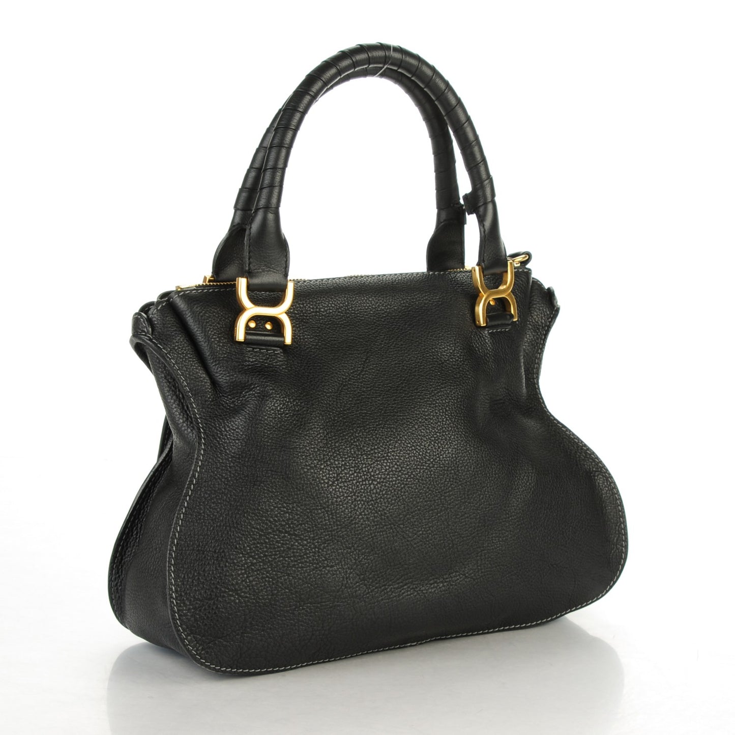 Calfskin Medium Marcie Satchel Black
