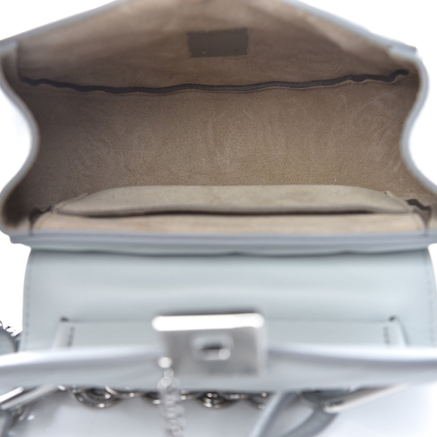 Calfskin Quilted Mini Drew Bijou Shoulder Bag Airy Grey