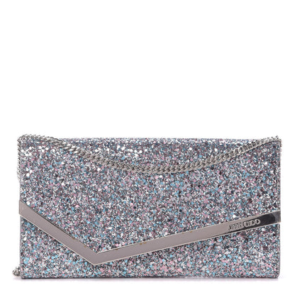 Jimmy Choo Glitter Emmie Clutch Bubblegum Mix 1 of 15