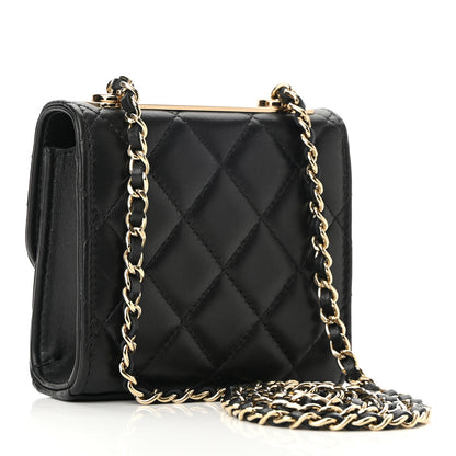 Chanel Lambskin Quilted Mini Trendy CC Clutch With Chain Black 3 of 11