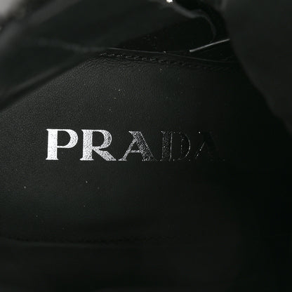 Prada Spazzolato Re-Nylon Metal Triangle Logo Lace Up 55mm Ankle Boots 38 Black 6 of 9