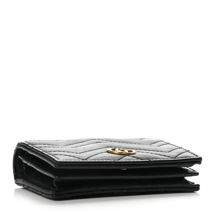 Gucci Calfskin Matelasse GG Marmont Card Case Wallet Black 4 of 12