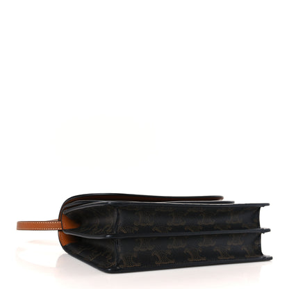 Celine Triomphe Canvas Lambskin Wallet On Strap Tan 4 of 9