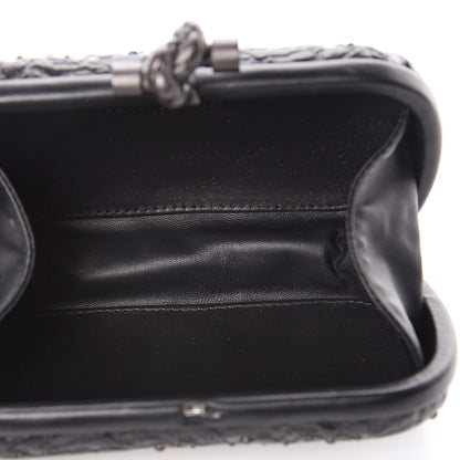 Bottega Veneta Calfskin Embossed Studded Knot Clutch Cioccolato 7 of 8