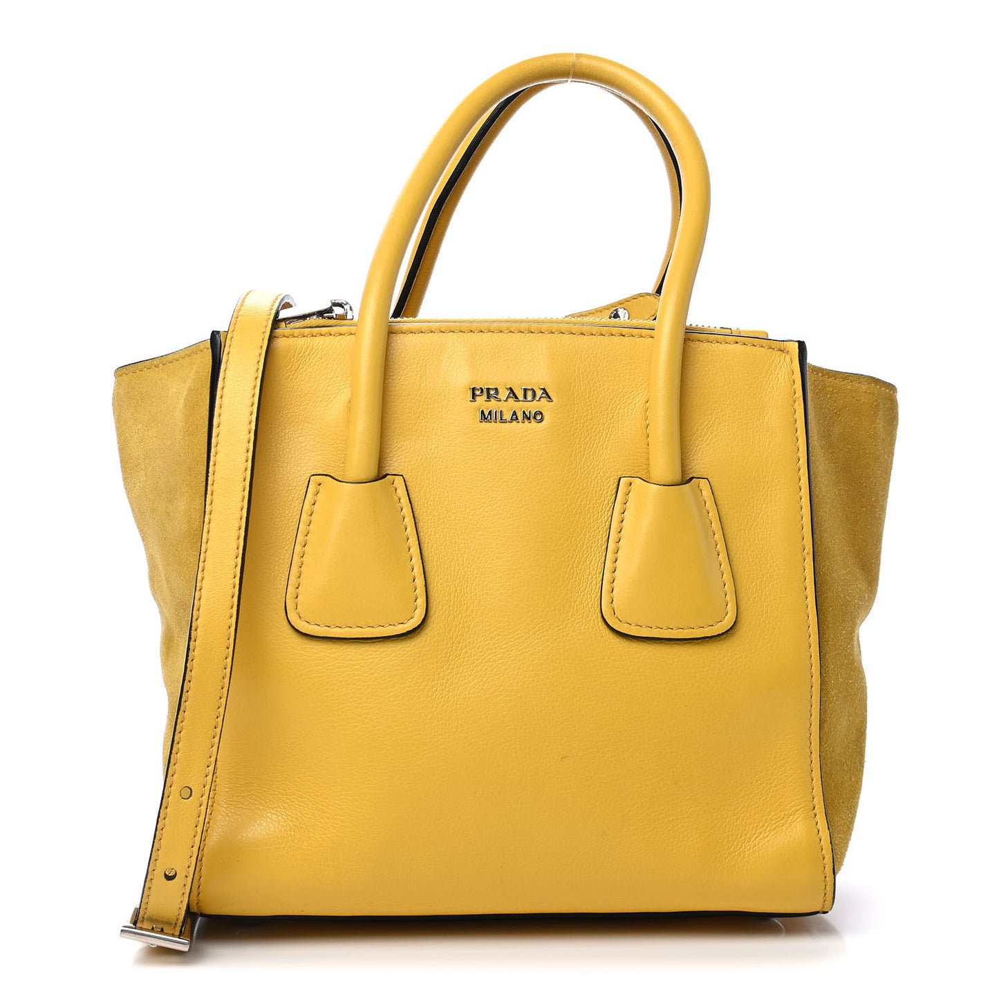 Glace Calfskin Suede Twin Pocket Tote Sole