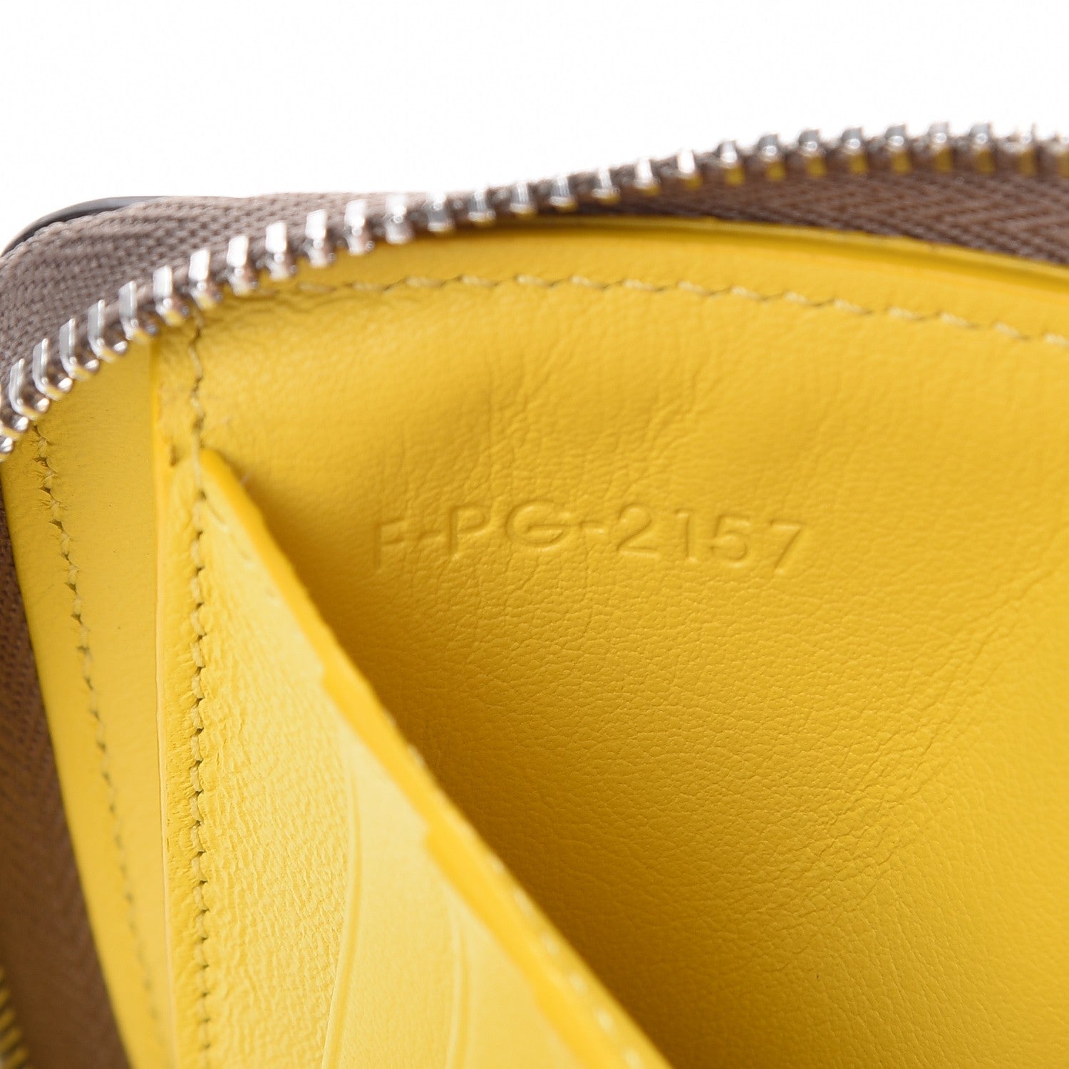 Celine Drummed Calfskin Zip Around Multifunction Wallet Souris 7 of 8