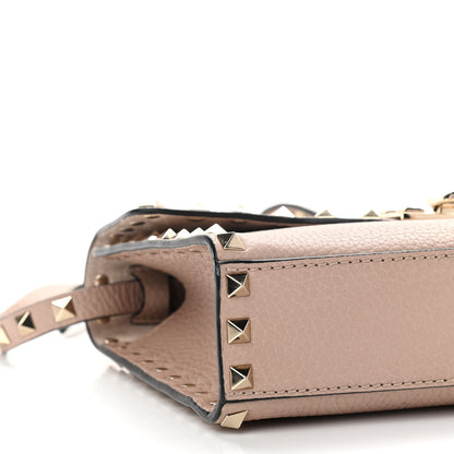 Valentino Garavani Pebbled Calfskin Medium Rockstud Flip Lock Crossbody Bag Poudre 6 of 8