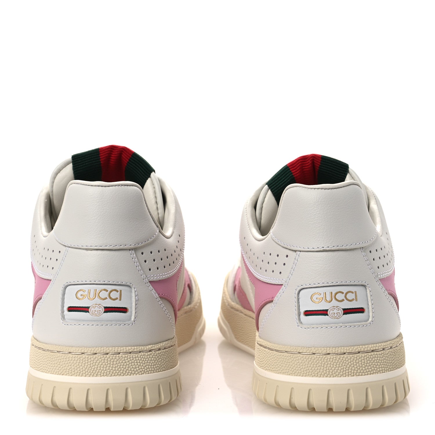 Gucci Calfskin Womens Re-Web Sneakers 40 White Pink 6 of 10