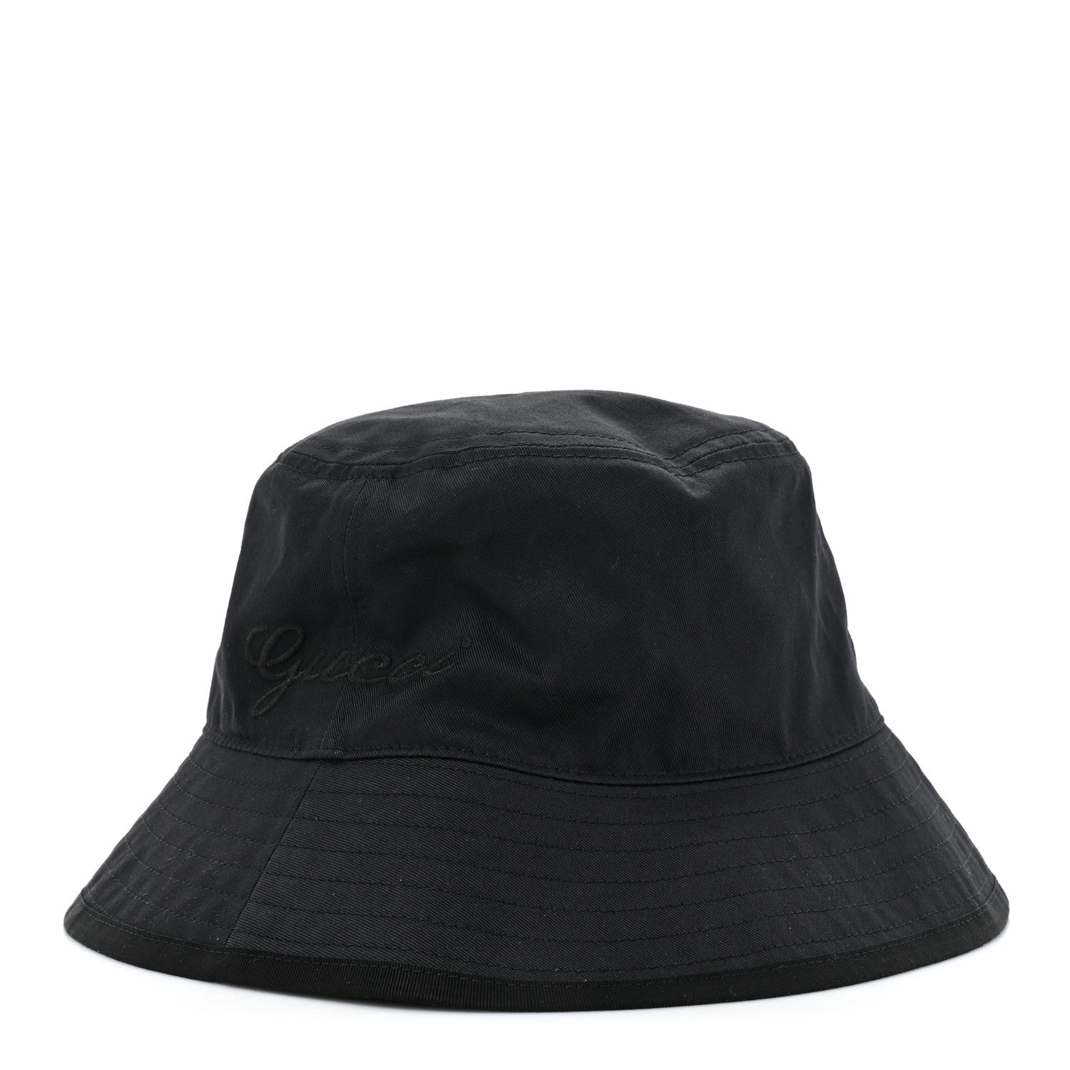 Gucci Cotton Logo Cabris Bucket Hat M Navy Blue 1 of 7