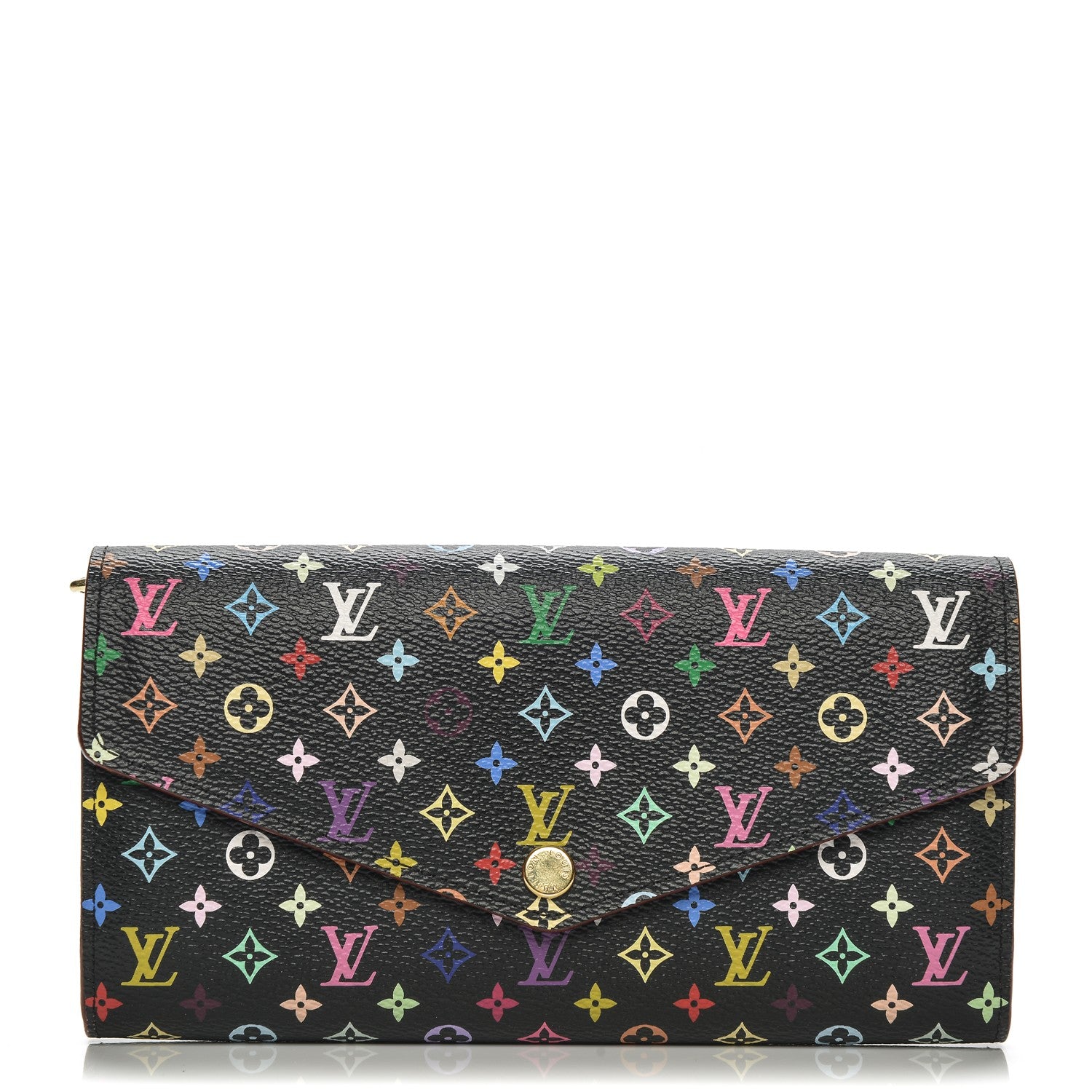 Louis Vuitton Monogram Multicolor Sarah Wallet NM Black Grenade 1 of 6