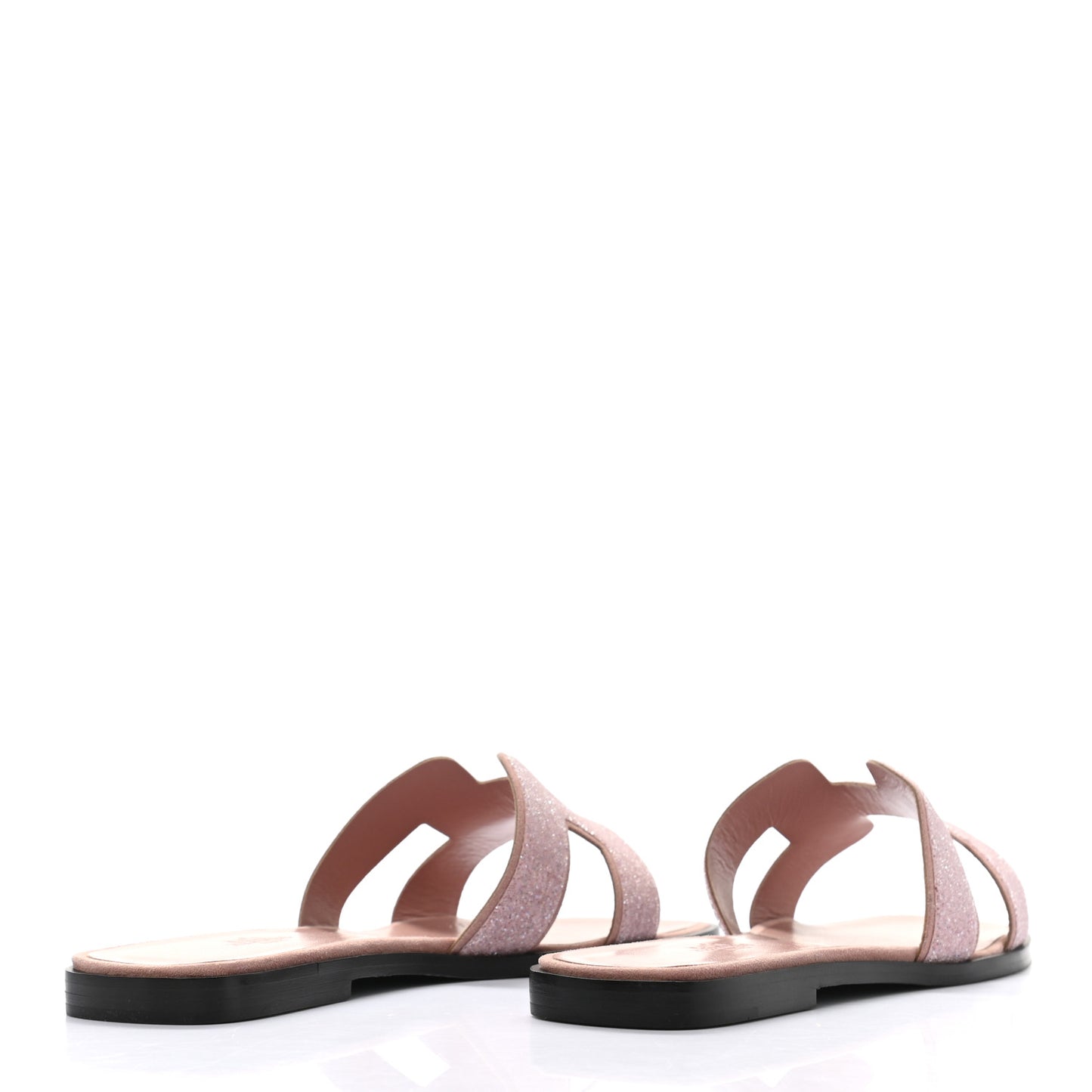 Suede Goatskin Crystal Powder Oran Sandals 38.5 Rose