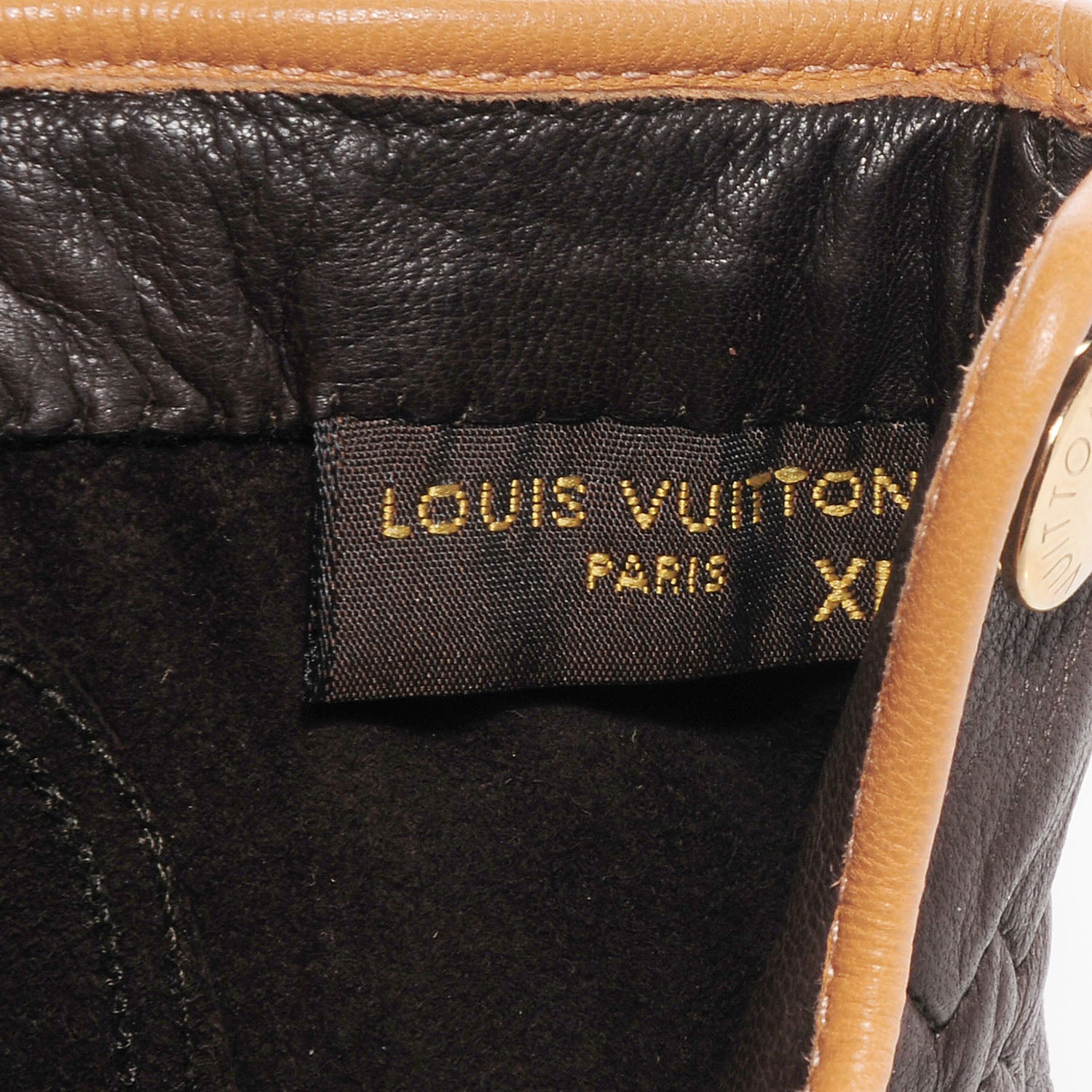 Louis Vuitton Lambskin Left Handed Golf Glove XL Brown 3 of 5