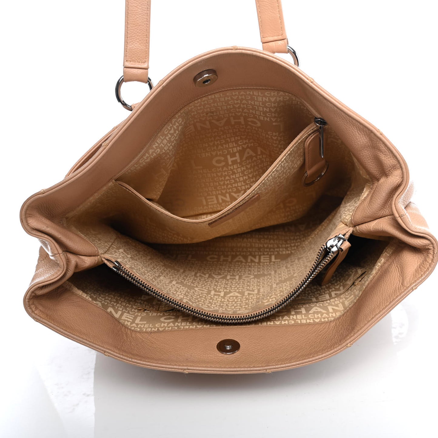 Caviar Square Stitched Tote Beige