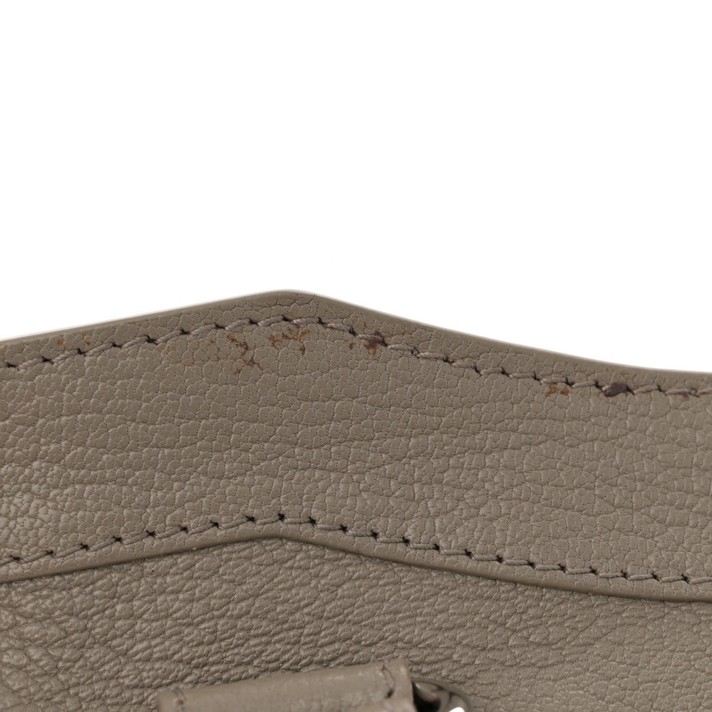 Chevre Silver Metallic Edge Hardware City Gris Taupe