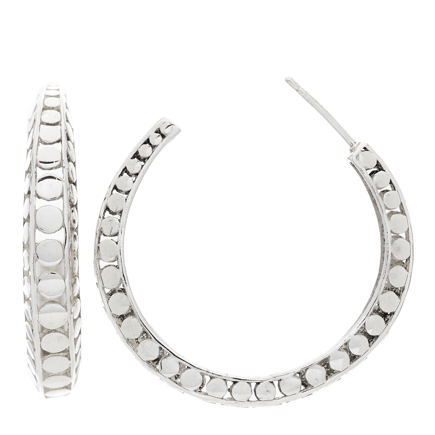John Hardy Sterling Silver Dot Open Hoop Earrings 1 of 4