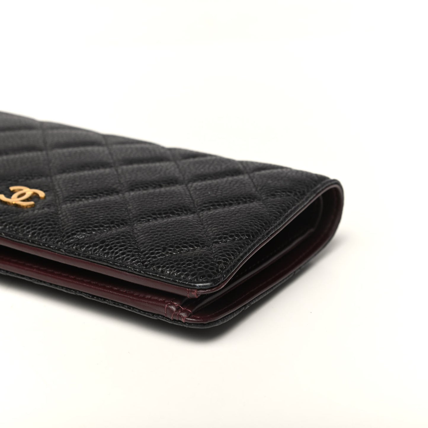 Caviar Quilted Yen Wallet Black