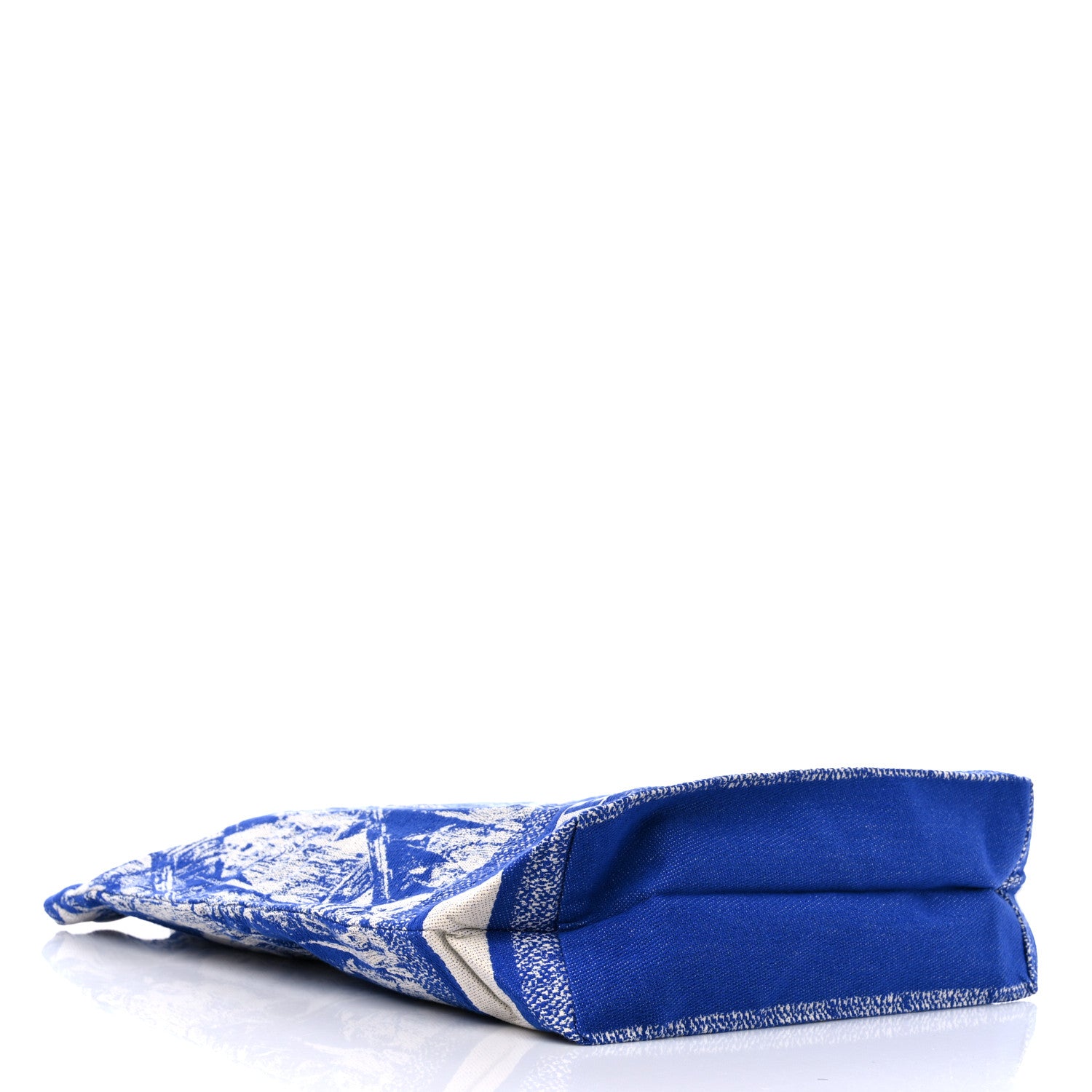 Christian Dior Canvas Embroidered Cruise Tote Ivory Blue 4 of 8