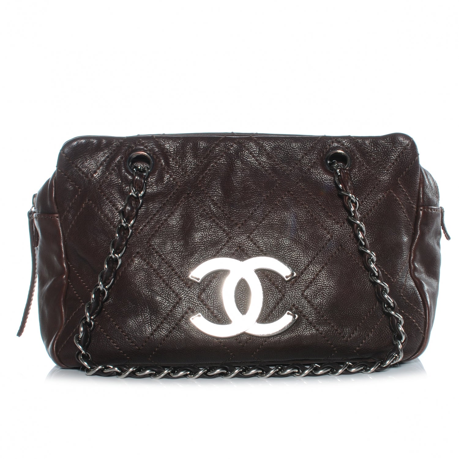 Chanel Calfskin Small Diamond Stitch Tote Brown 1 of 7