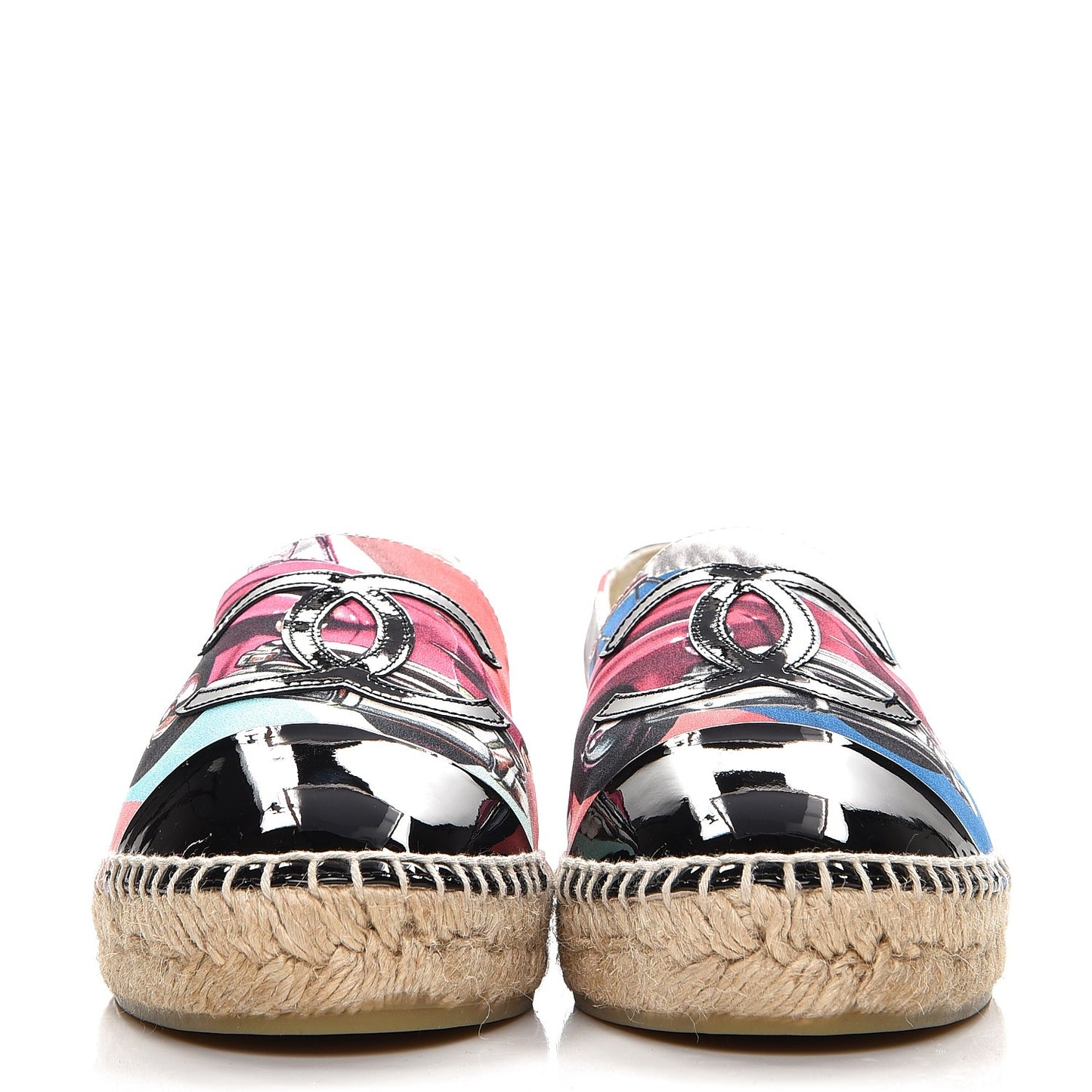 Fabric Patent CC Espadrilles 37 Multicolor Black