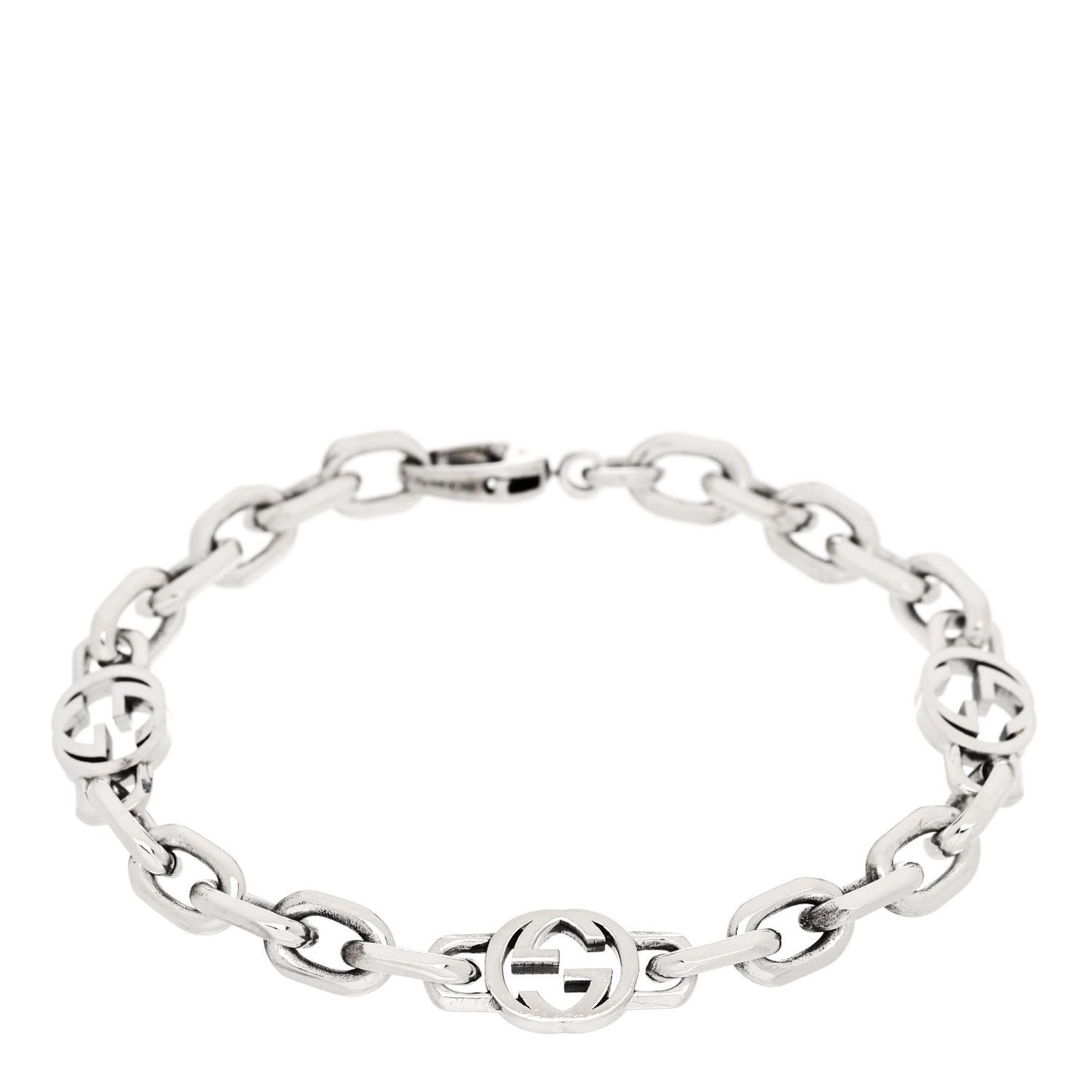 Sterling Silver Narrow Interlocking G Link Bracelet