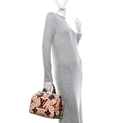 Louis Vuitton Monogram Giant Crafty Speedy Bandouliere 25 Creme Caramel 2 of 9