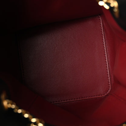 Chanel Lambskin Quilted Mini Bucket Bag With Chain  Black 9 of 19
