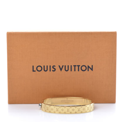Louis Vuitton Brass Monogram Nanogram Cuff M Gold 7 of 7