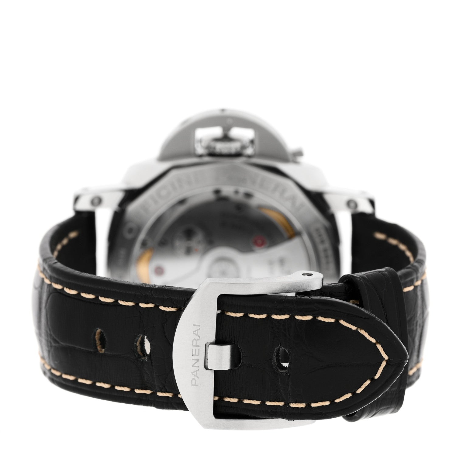 Panerai Stainless Steel Alligator 42mm Luminor 1950 3 Days GMT Automatic Watch Black PAM01535 3 of 5