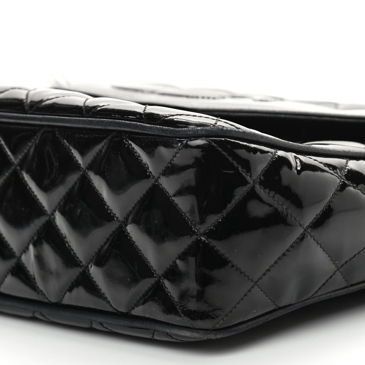 Patent Quilted Tassel Camera Case Black