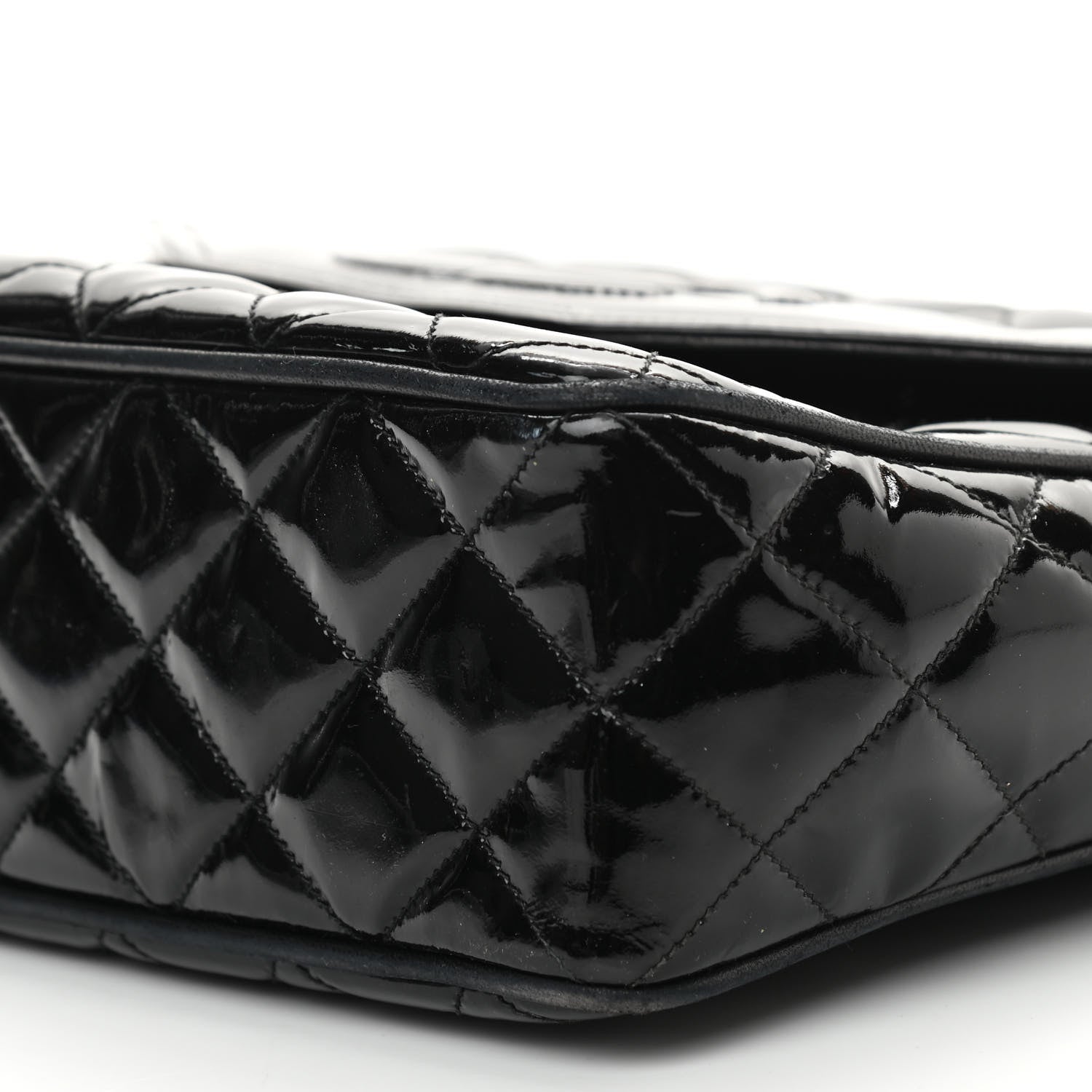Chanel Patent Quilted Tassel Camera Case Black 11 of 14