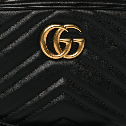 Gucci Calfskin Matelasse Mini GG Marmont Chain Shoulder Bag Black 8 of 11