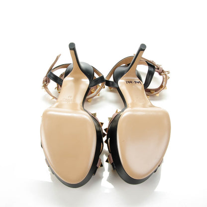 Valentino Garavani Nappa Rockstud Ankle Strap Platform Sandals 37 Black Poudre 6 of 7