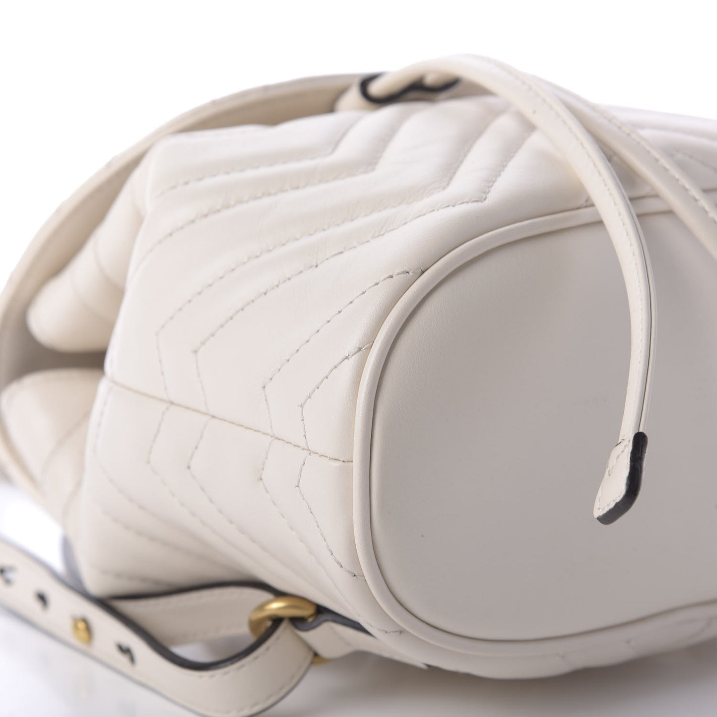 Calfskin Matelasse GG Marmont Flap Backpack White