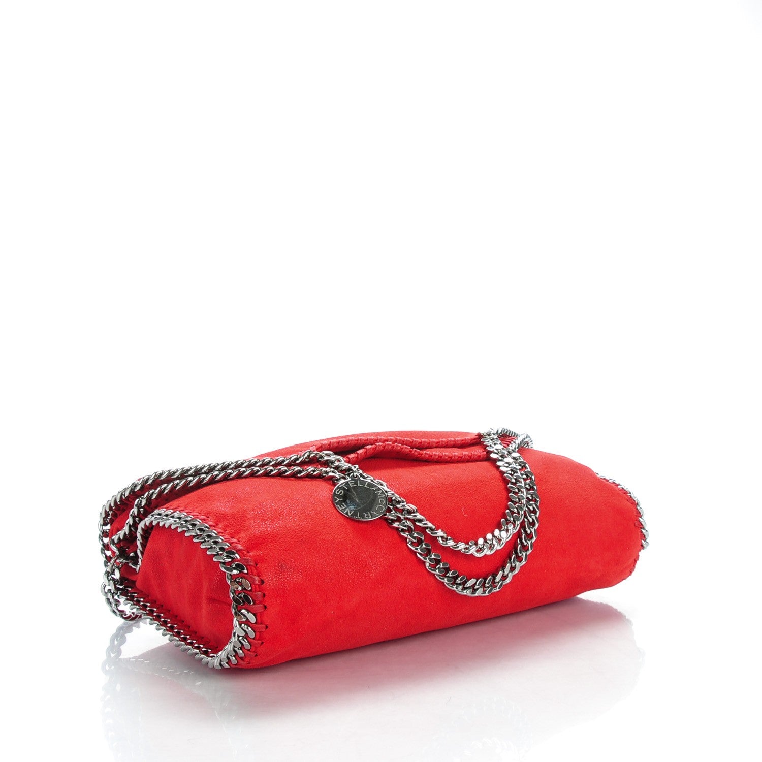 Stella McCartney Shaggy Deer Falabella Fold Over Shoulder Bag Cherry 4 of 7