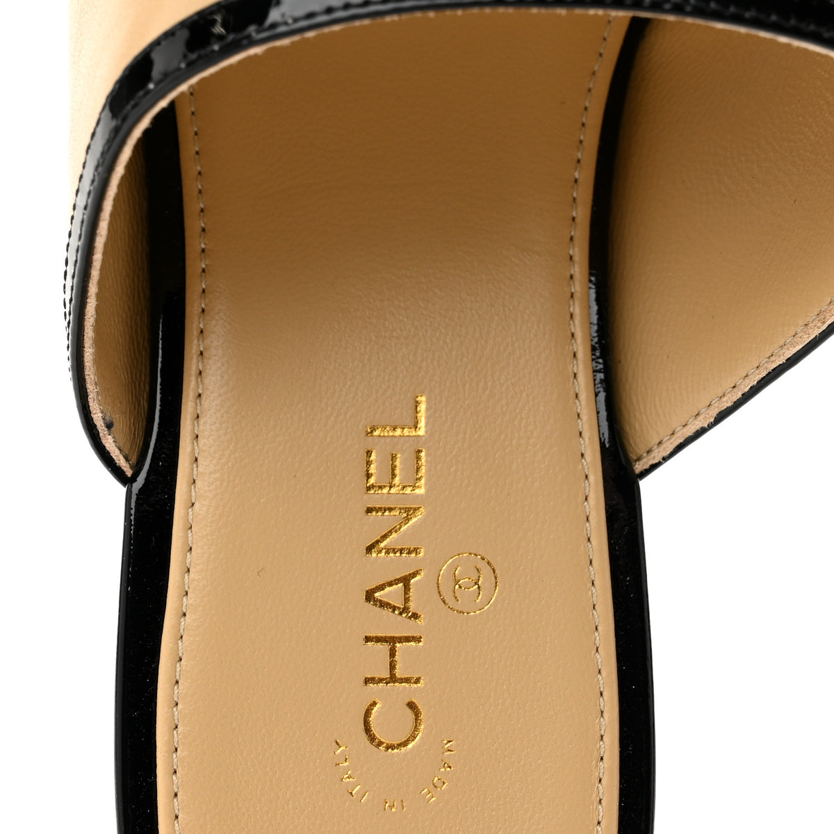 Chanel Lambskin Patent Calfskin CC Thong Sandals 39 White Black 8 of 10