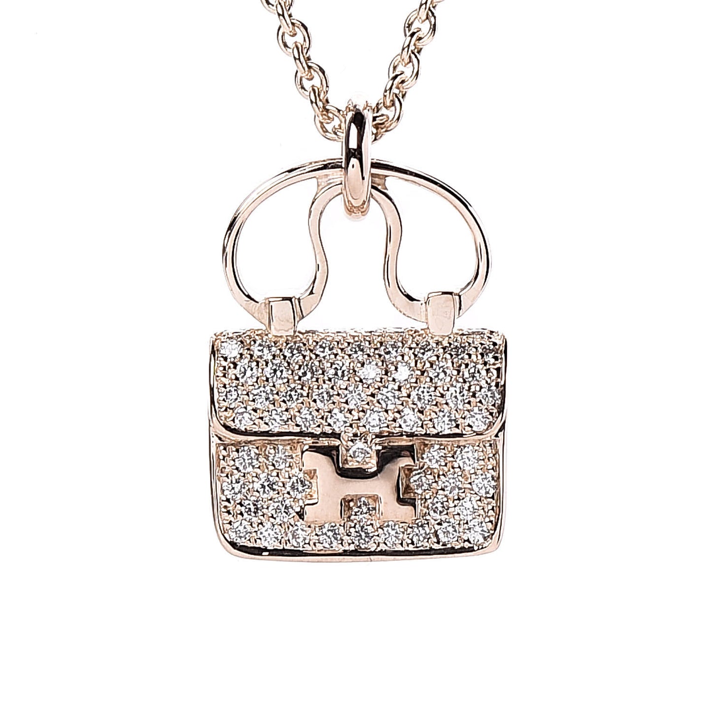 18K Rose Gold Diamond Constance Amulette Pendant Necklace