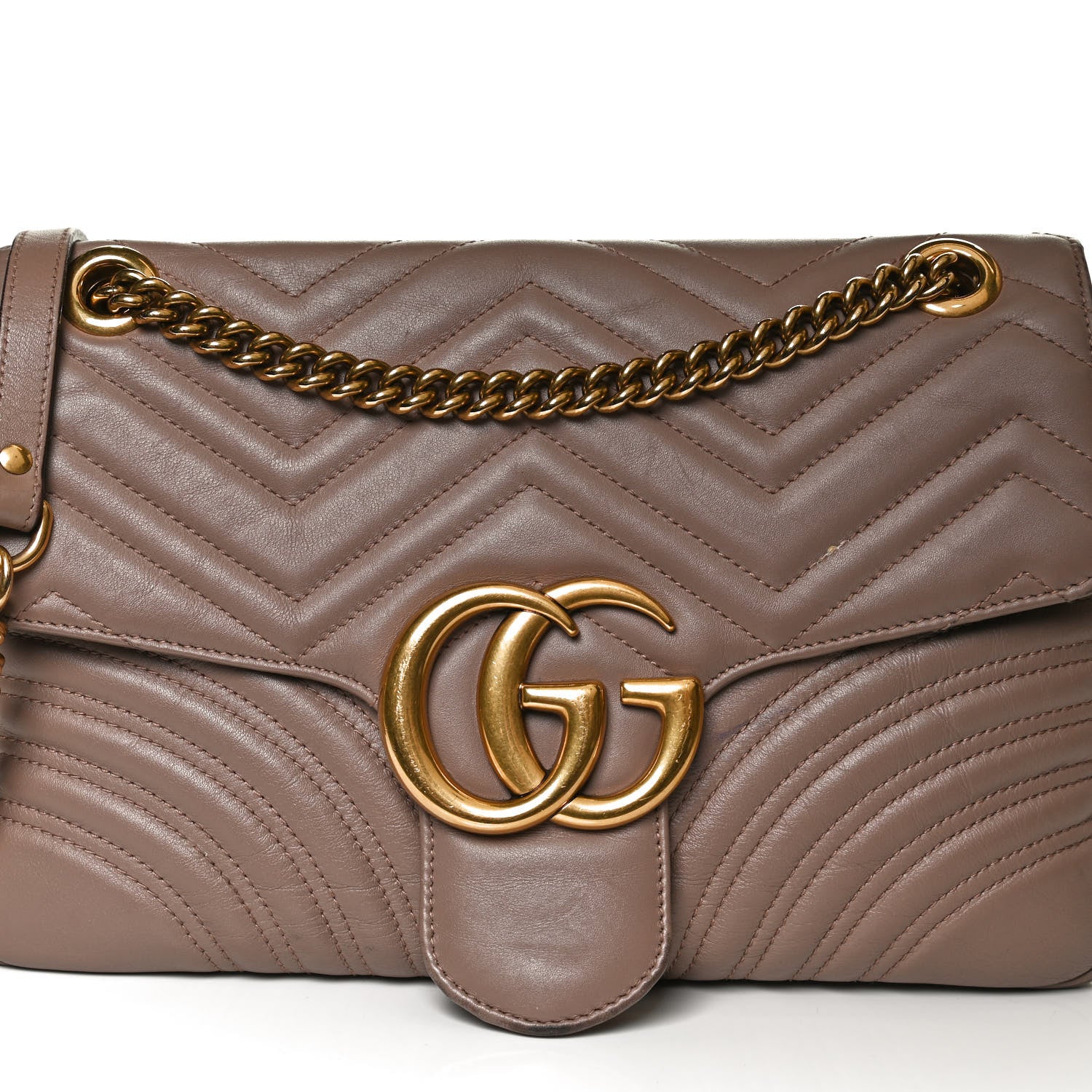 Gucci Calfskin Matelasse Medium GG Marmont Shoulder Bag Porcelain Rose 9 of 12