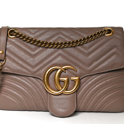 Gucci Calfskin Matelasse Medium GG Marmont Shoulder Bag Porcelain Rose 9 of 12