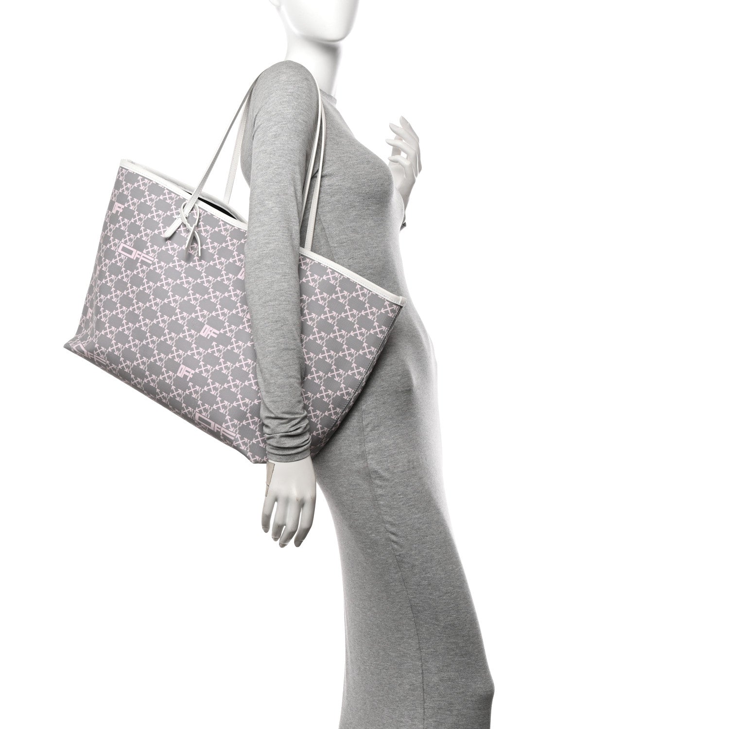 Off-White Coated Canvas Arrow Print Day Off Tote Bag White 2 of 16