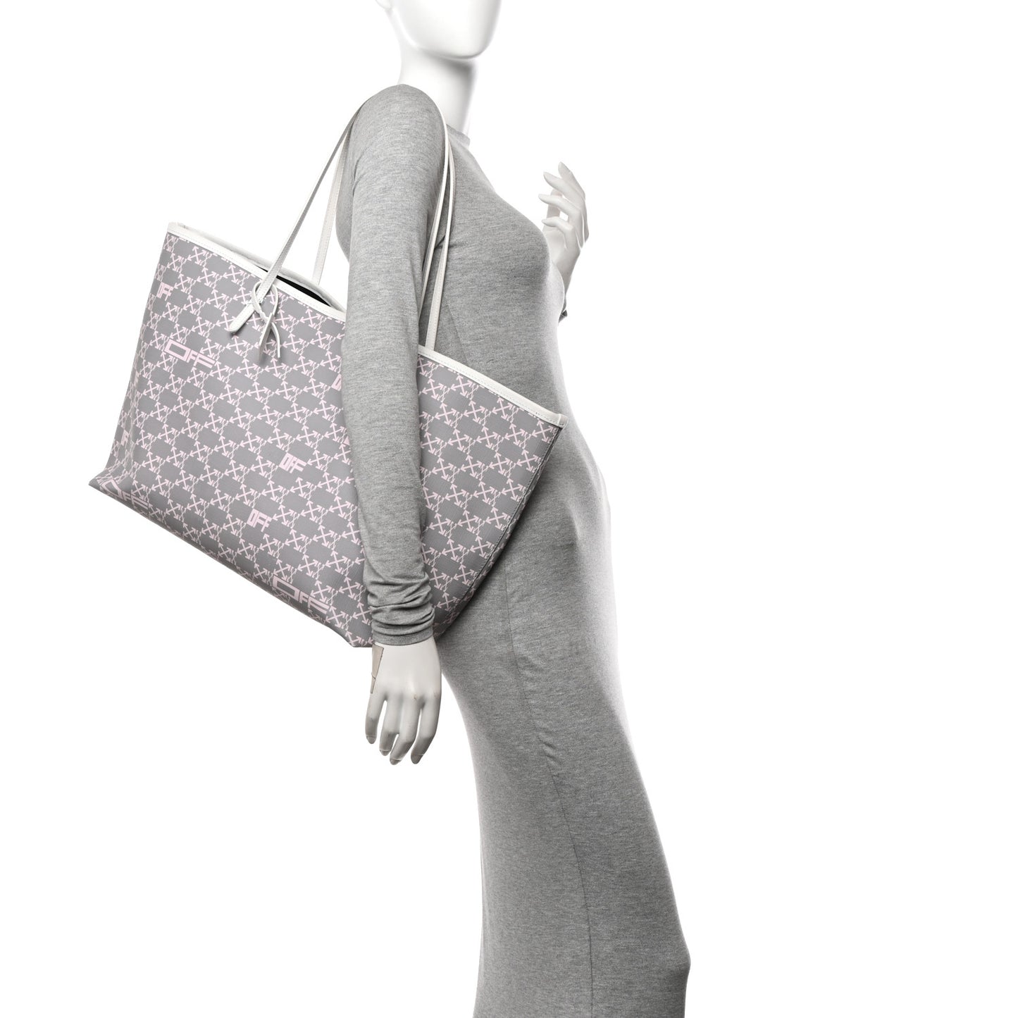 Coated Canvas Arrow Print Day Off Tote Bag White